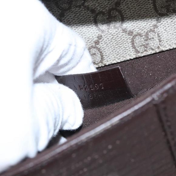 GUCCI GG Supreme Web Sherry Line Waist bag PVC Beige Red 152597 Auth 113421 - Picture 12 of 16